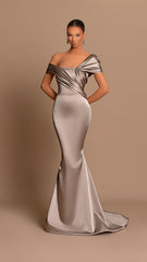 Gray Satin Dress