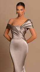 Gray Satin Dress