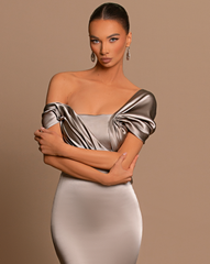 Gray Satin Dress