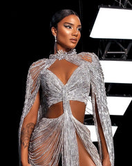 Silver String Fling Crop Top