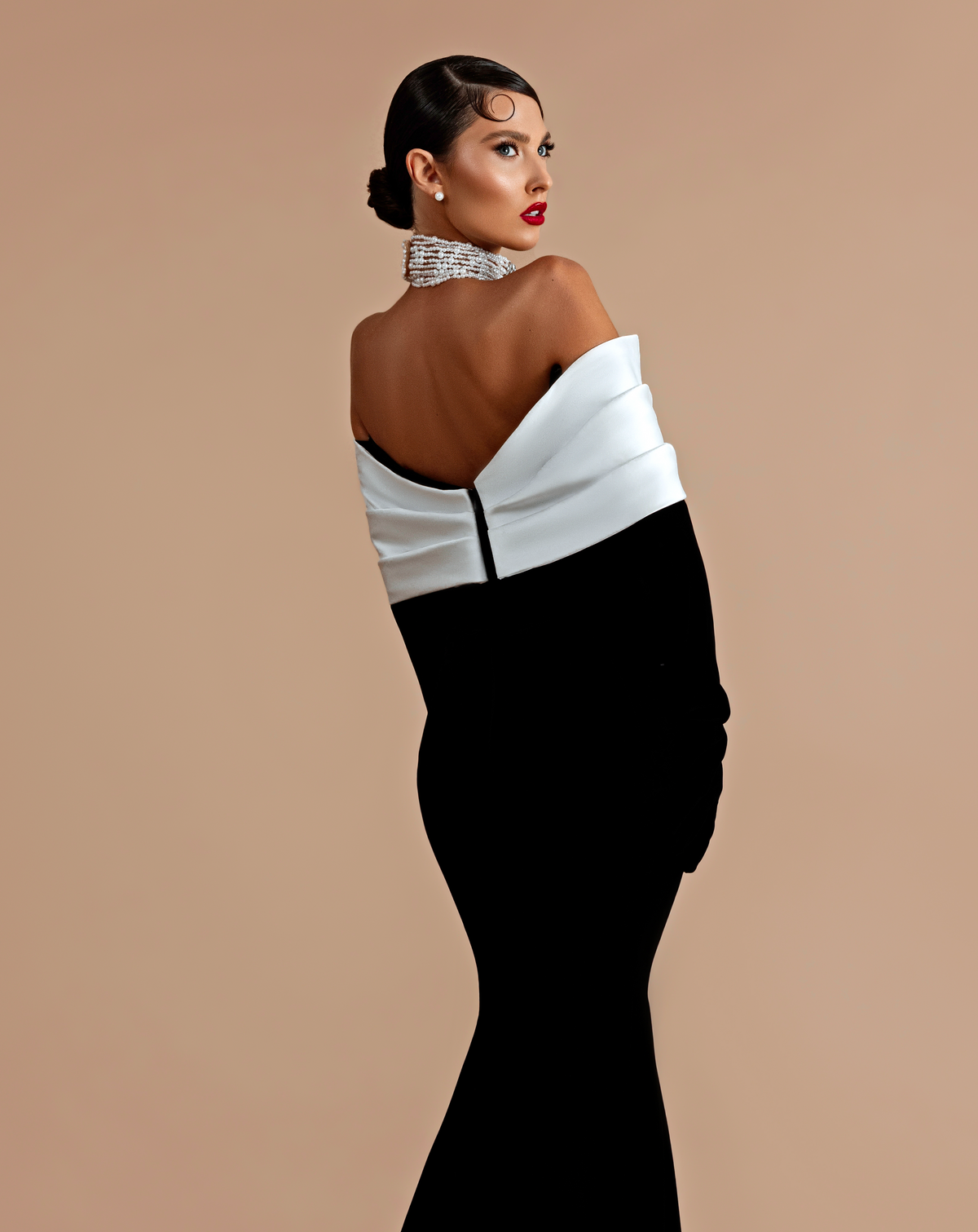 Black & White Velvet Gown