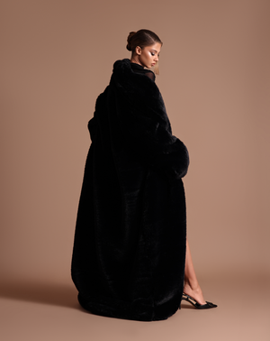 Black Faux Fur Coat
