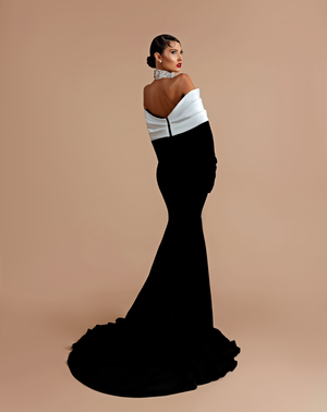 Black & White Velvet Gown