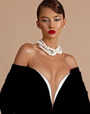 Off the shoulder hourglass gown