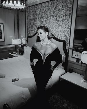 Off the shoulder hourglass gown