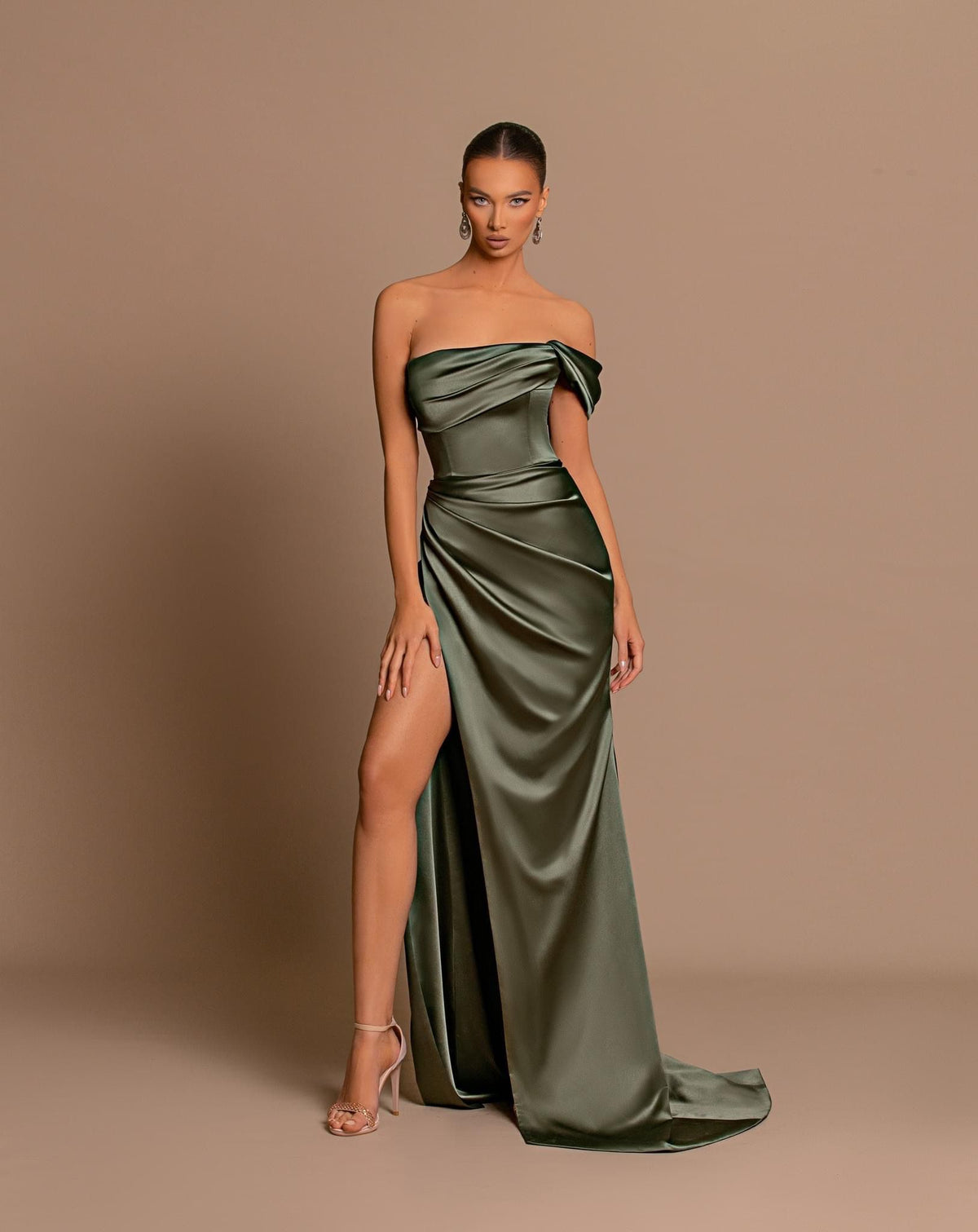 Green Satin Dress