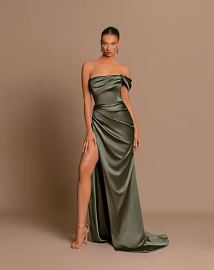 Green Satin Dress