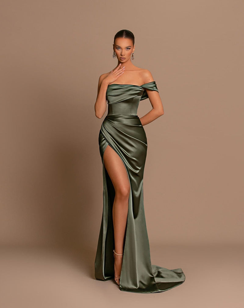 Green Satin Dress