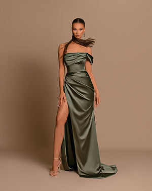 Green Satin Dress
