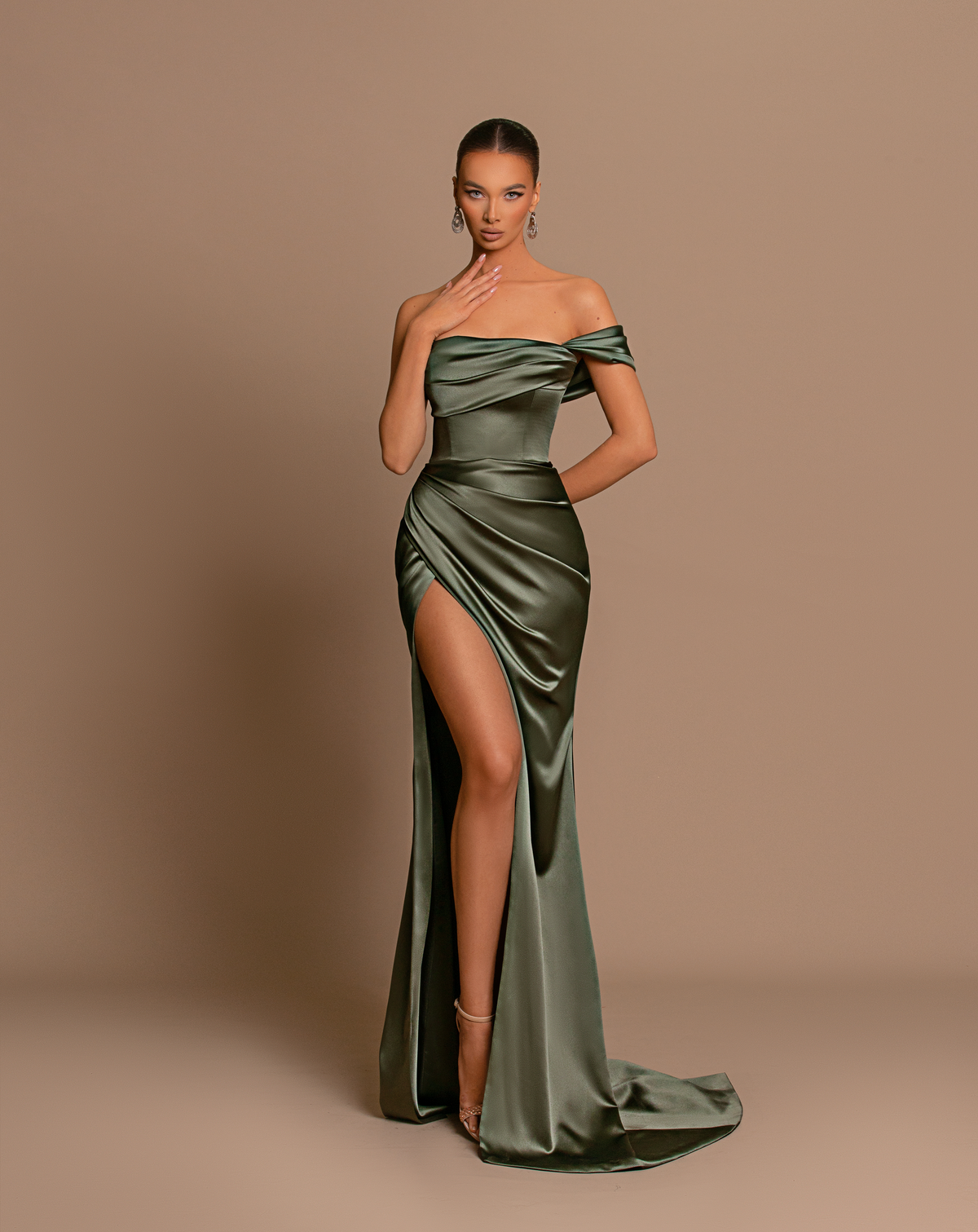 Green Satin Dress