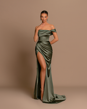 Green Satin Dress