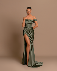 Green Satin Dress