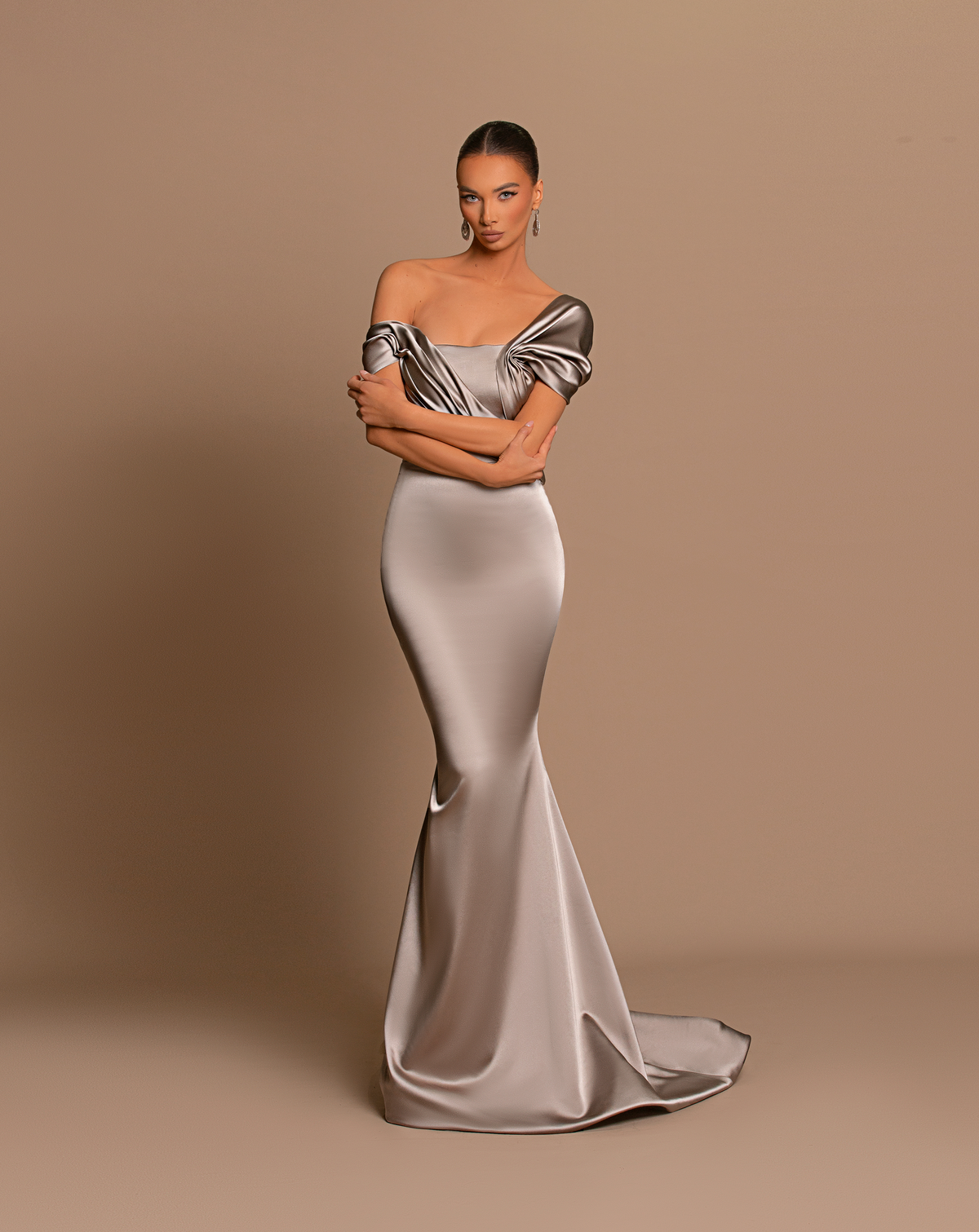 Gray Satin Dress