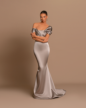 Gray Satin Dress