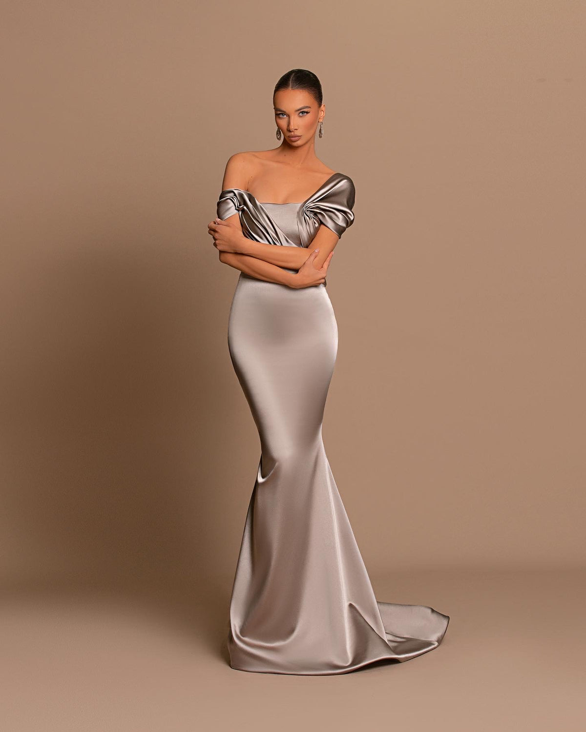 Gray Satin Dress