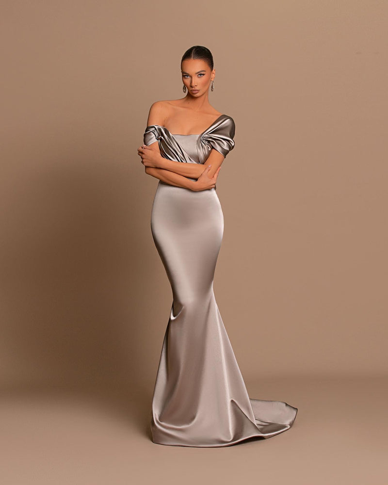 Gray Satin Dress