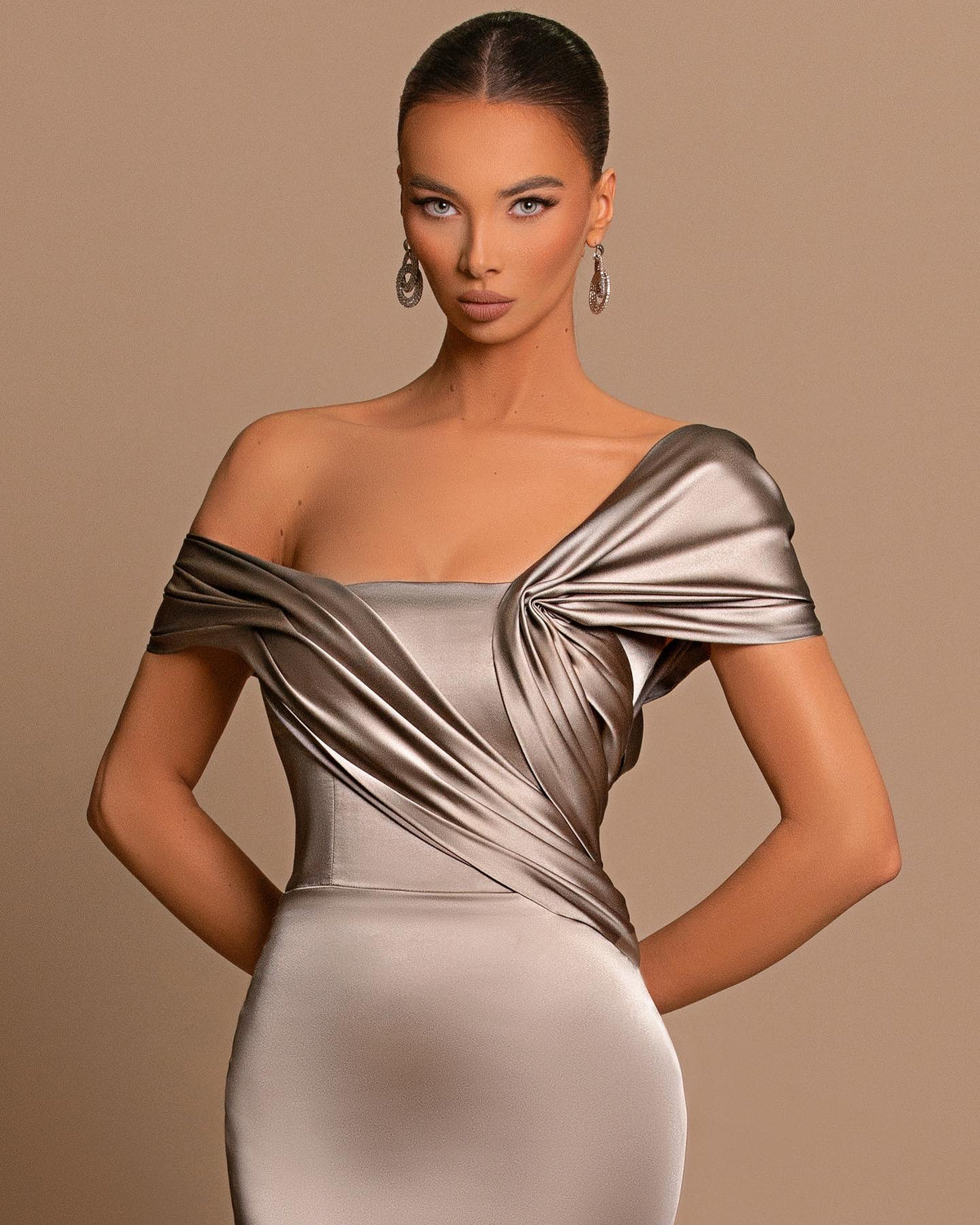 Gray Satin Dress