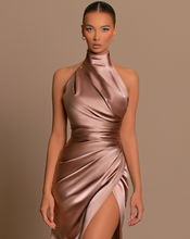 Load image into Gallery viewer, Brown Satin Dress
