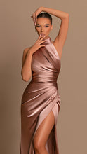 Load image into Gallery viewer, Brown Satin Dress
