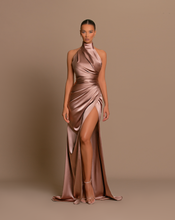 Load image into Gallery viewer, Brown Satin Dress
