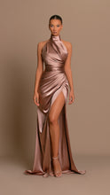 Load image into Gallery viewer, Brown Satin Dress
