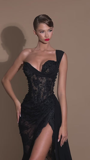 One strap Velvet Gown