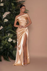 Graceful Blush Satin Dress