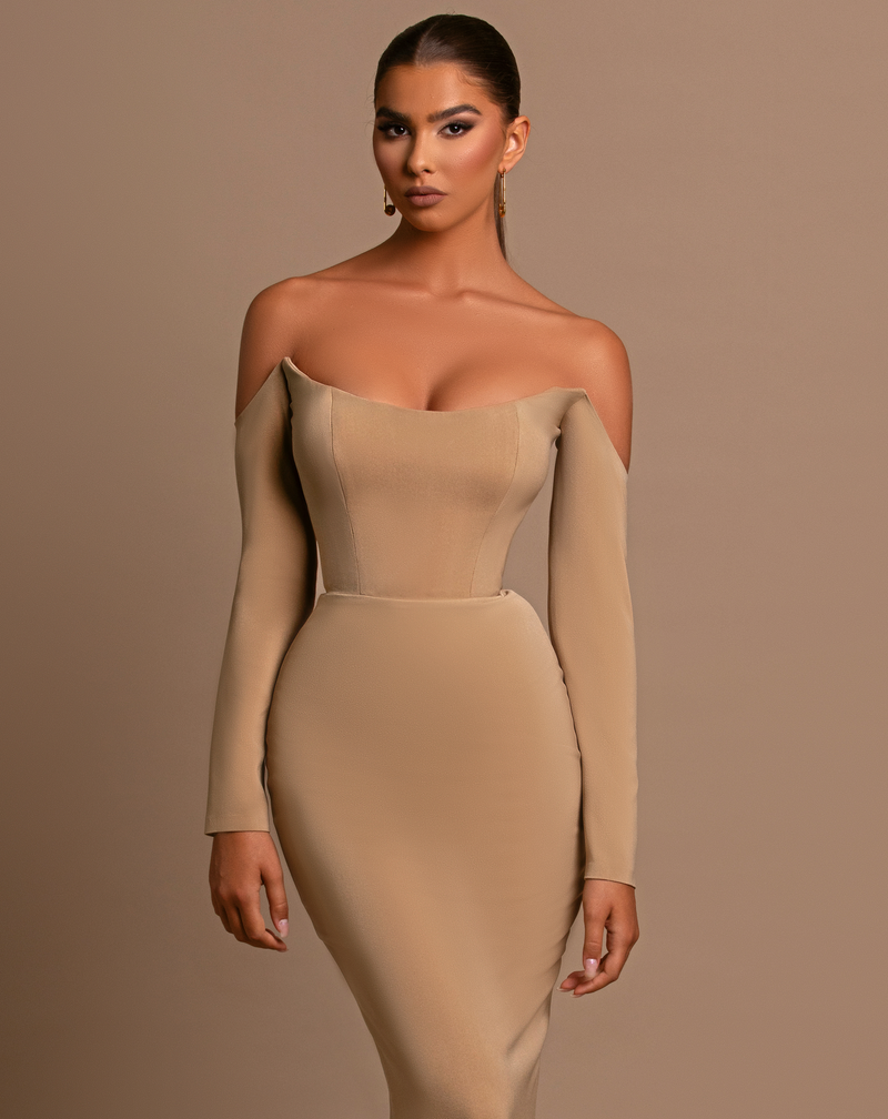 Caramel Dream Corset Dress