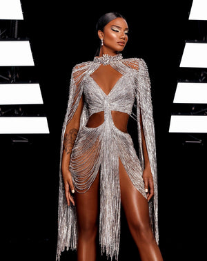 Silver String Fling Crop Top